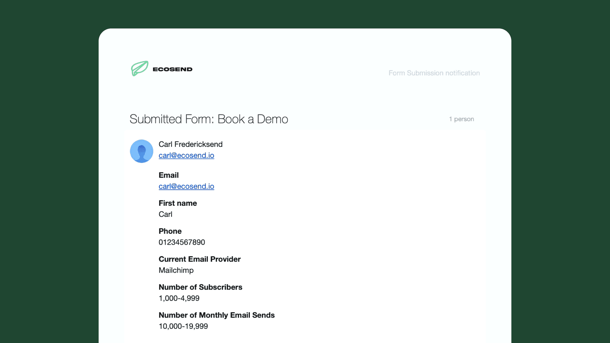 Forms Email Notifications