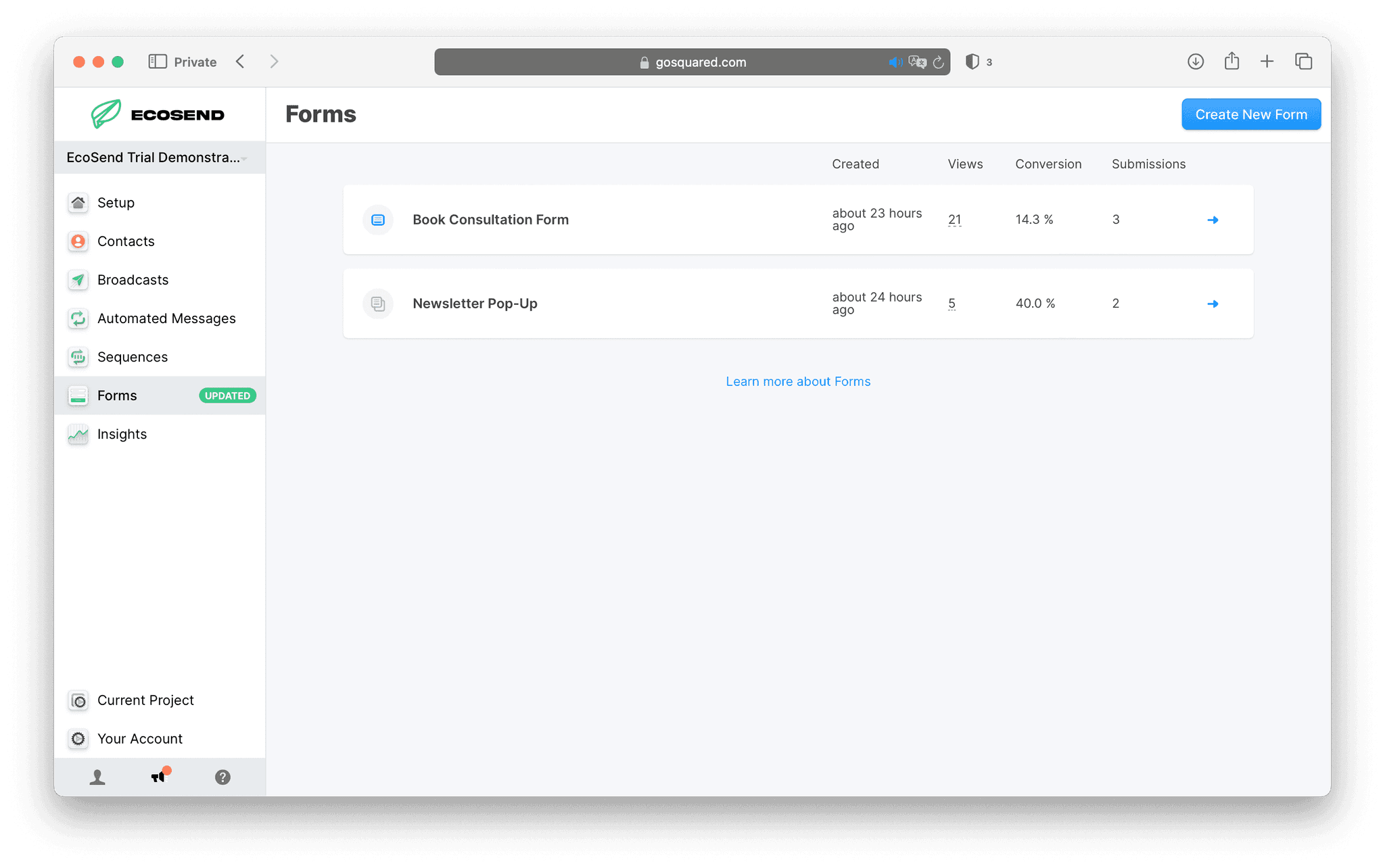 Forms Conversion Metrics