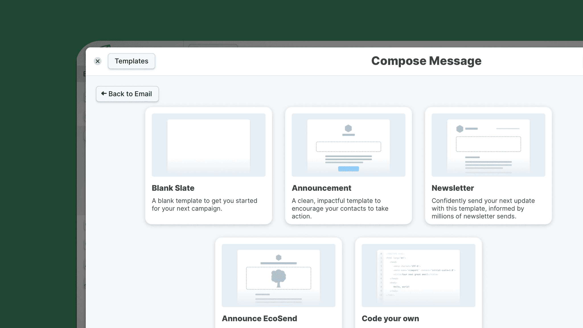 Updates to Template navigation